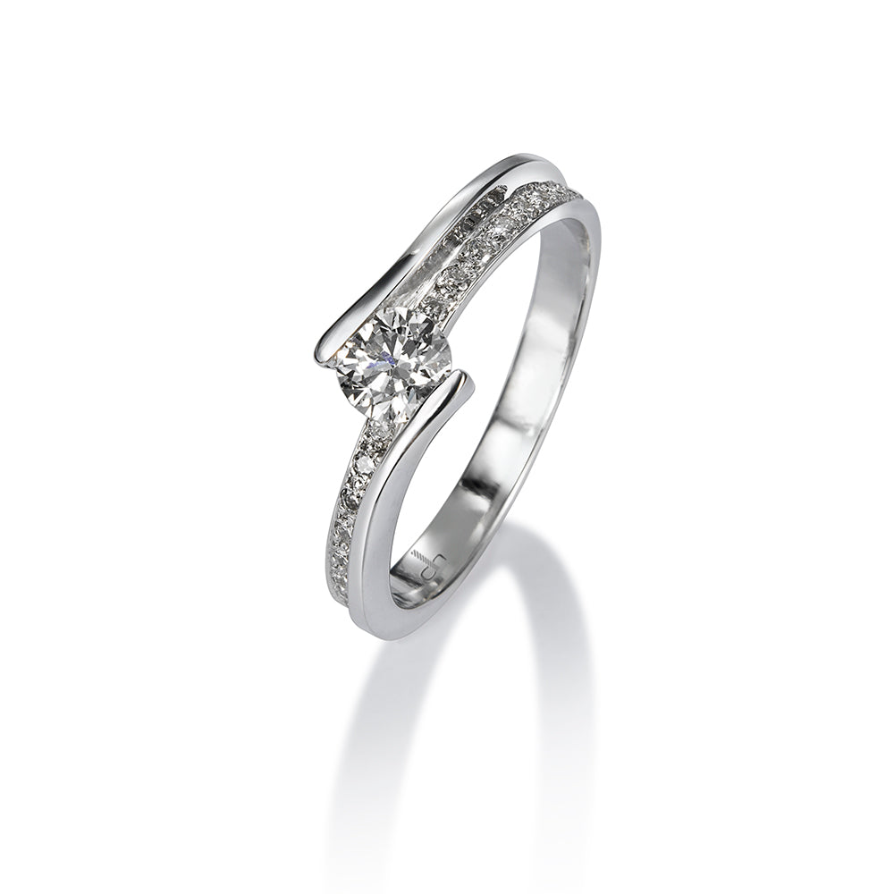 Solitario-oro-blanco-diamante-pave-brillantes - Ref J4751SB