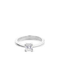 Solitario de oro blanco con diamante talla princesa de 1.01 quilates