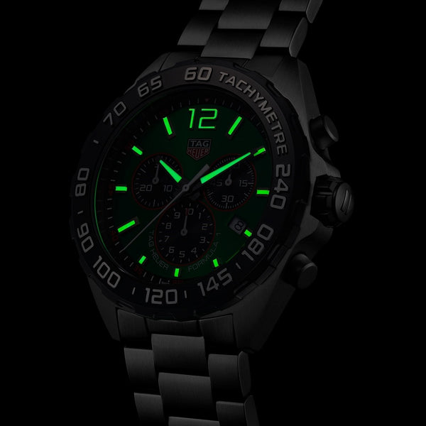 TAG-Heuer-formula-1-chronograph-esfera-verde-brazalete-vista-nocturna-43mm-CAZ101APBA0842