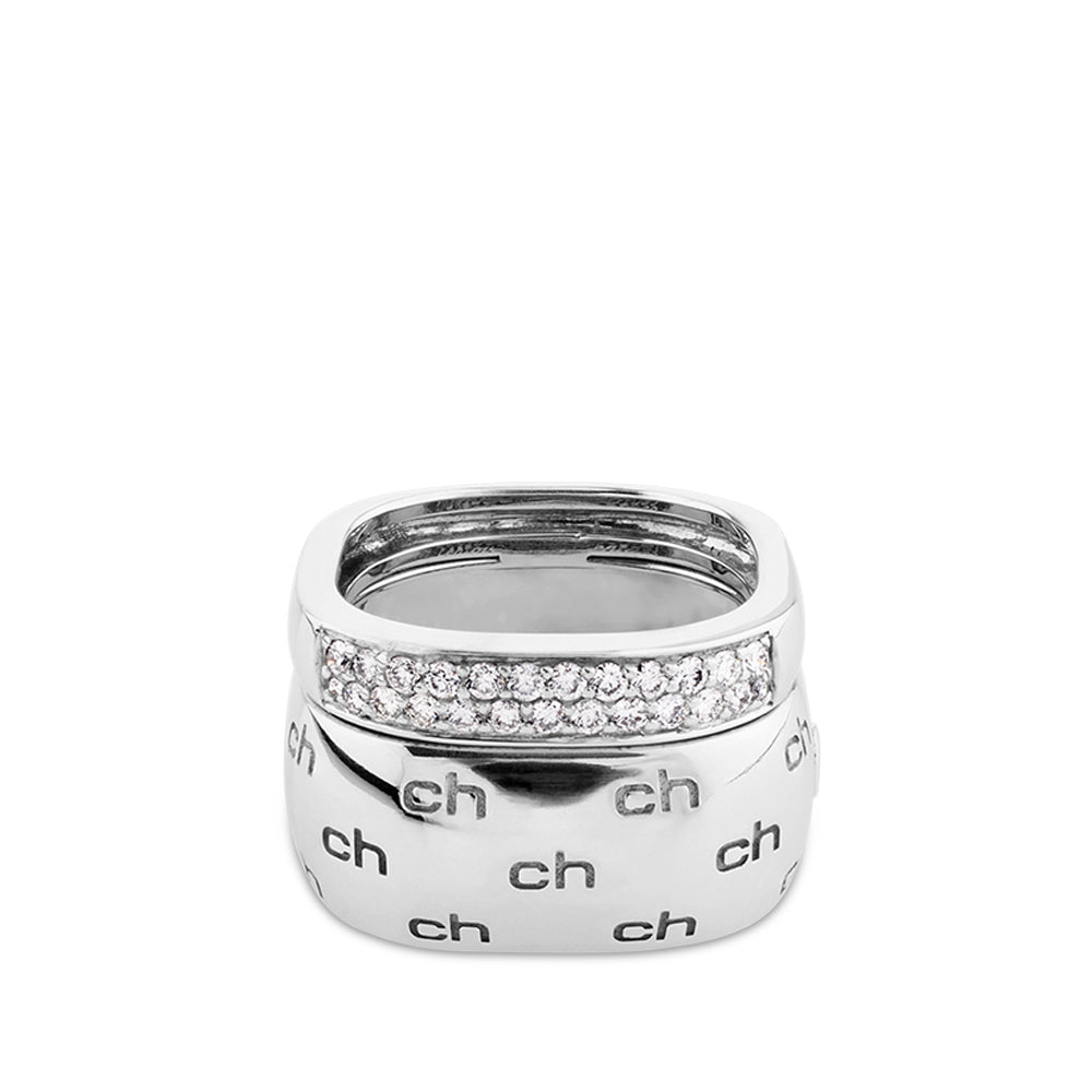 Sortija Chocrón By 121 maxi chic de oro blanco con diamantes