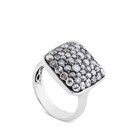 Sortija de oro blanco cuadrada con diamantes ice en degradé
