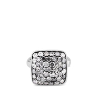 Sortija de oro blanco cuadrada con diamantes ice en degradé