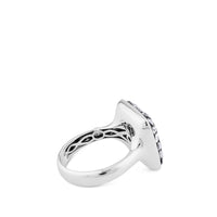 Sortija de oro blanco cuadrada con diamantes ice en degradé