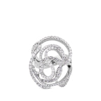 Sortija de oro blanco con curvas en pavé diamantes