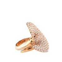 Sortija cala oro rosa con pavé de diamantes