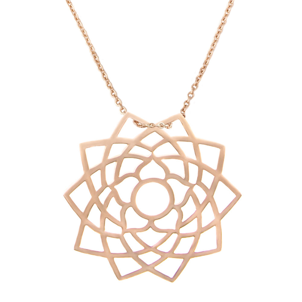 Collar Sahasrara con colgante del chakra Sahasrara y una turmalina rosa