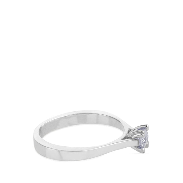 Solitario "Julieta" de oro blanco con diamante talla brillante de 0.24 quilates