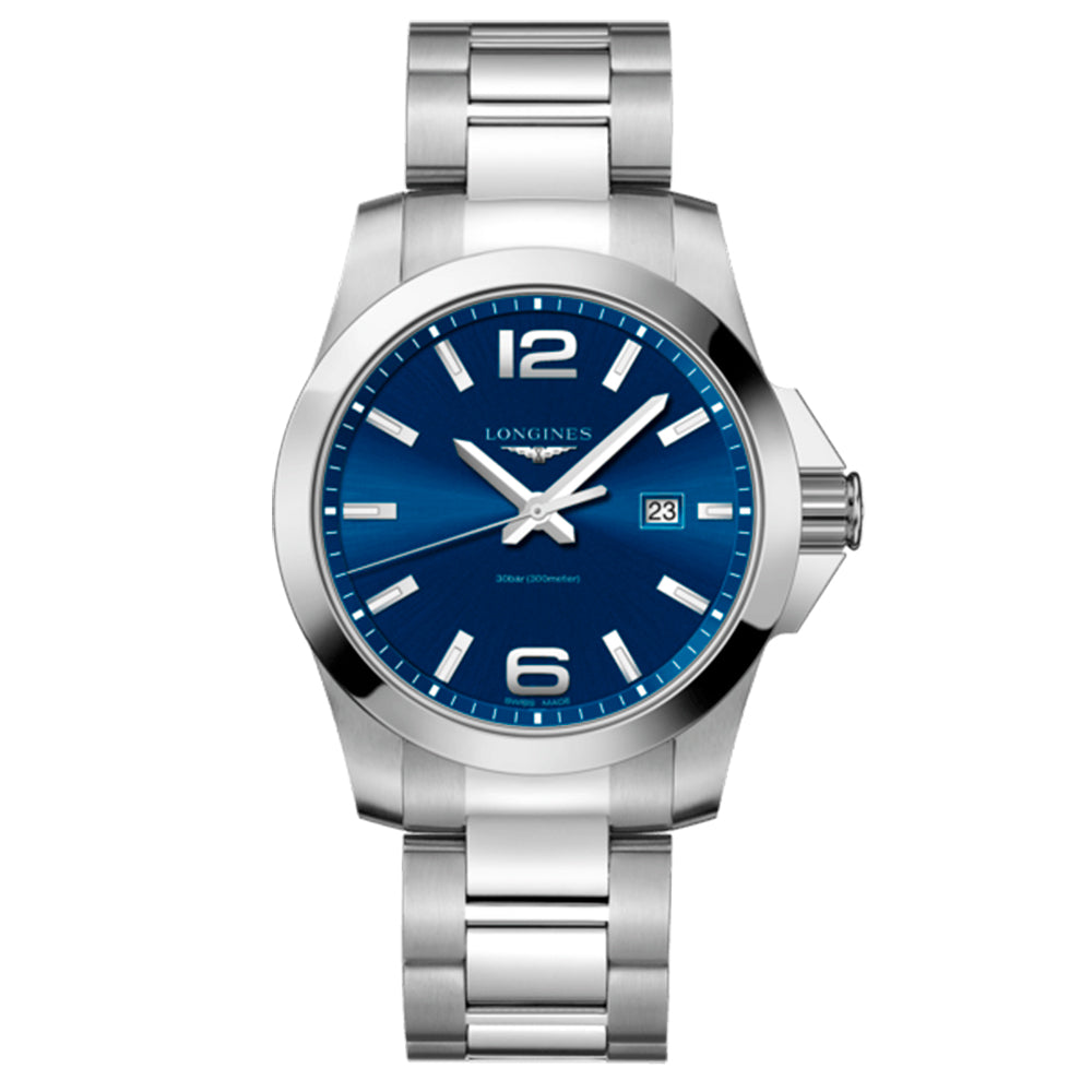reloj hombre Longines Conquest 43mm esfera azul - Chocrón Joyeros - L37604966