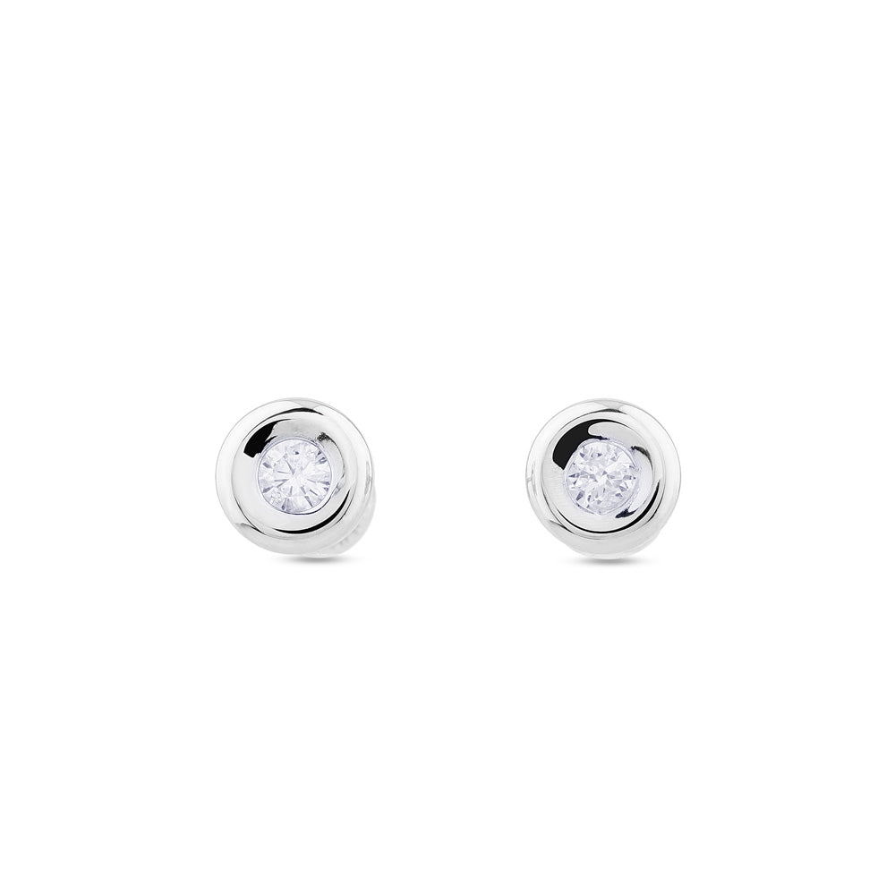 Pendientes de bebe de oro blanco con diamantes en chatón 0,20 quilates,  en su tienda oficial de Madrid, Ceuta y Marbella – ref. J4415TB