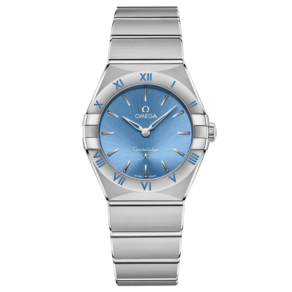 reloj Omega Constellation Acero Esfera Azul 28mm cuarzo_13110286003001_Chocron Joyeros