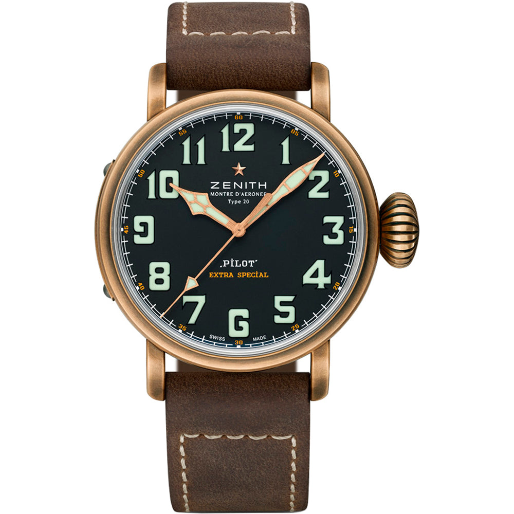 reloj hombre Zenith Pilot 45mm Bronce - 29243067921C753
