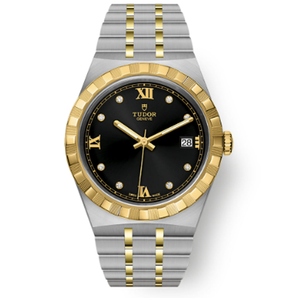 reloj señora Tudor Royal bicolor esfera negra y diamantes 34 mm_Chocron Joyeros_28403/0005