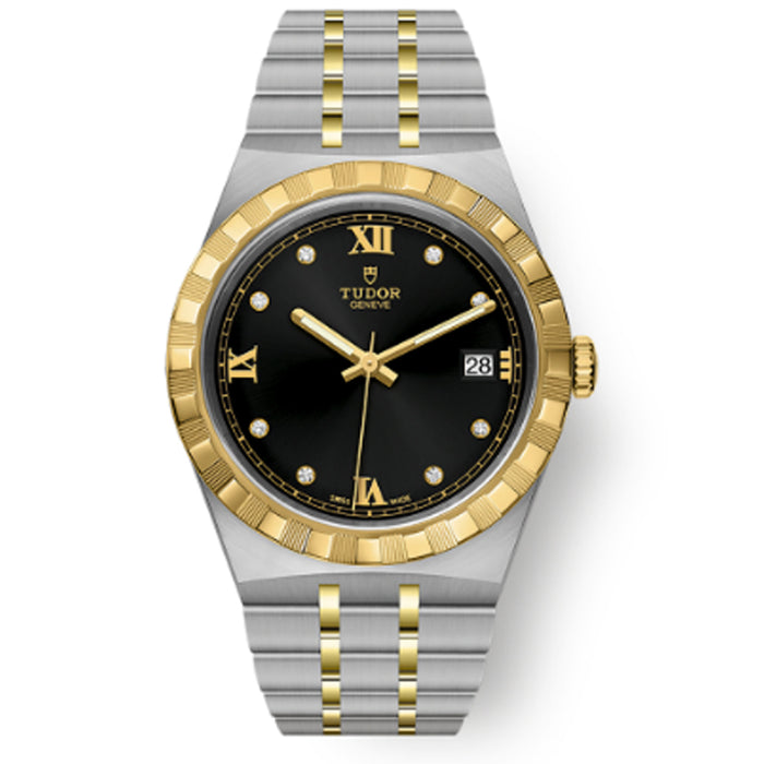 reloj señora Tudor Royal bicolor esfera negra y diamantes 34 mm_Chocron Joyeros_28403/0005