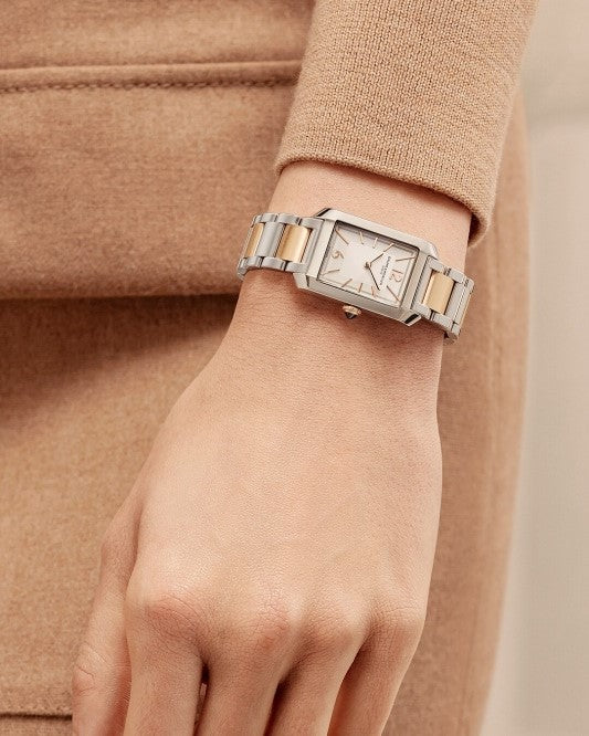 Baume et Mercier Hampton esfera blanca cuadrada 35mm