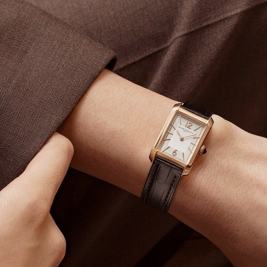 Baume et Mercier Hampton esfera blanca cuadrada 35mm