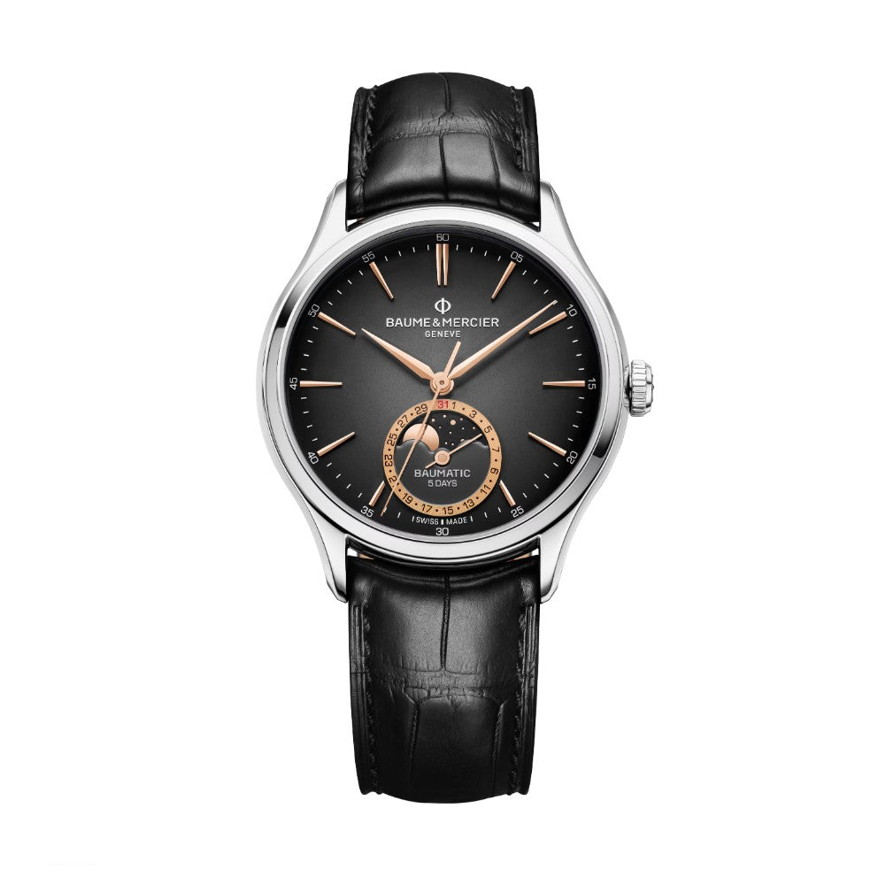 Baume et Mercier Clifton esfera negra 39mm