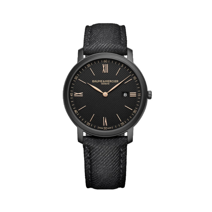 Baume et Mercier Classima esfera negra correa 39mm