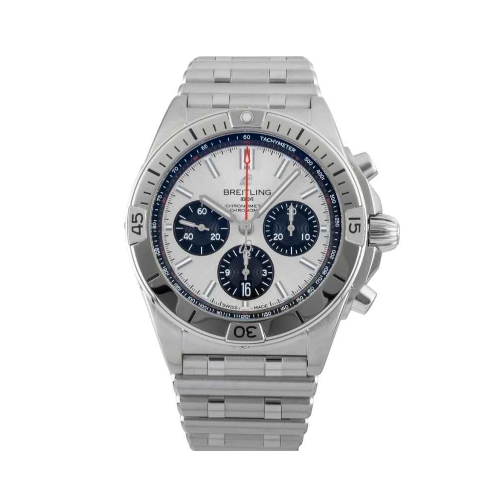 Breitling Chronomat chronograph esfera plata 42mm