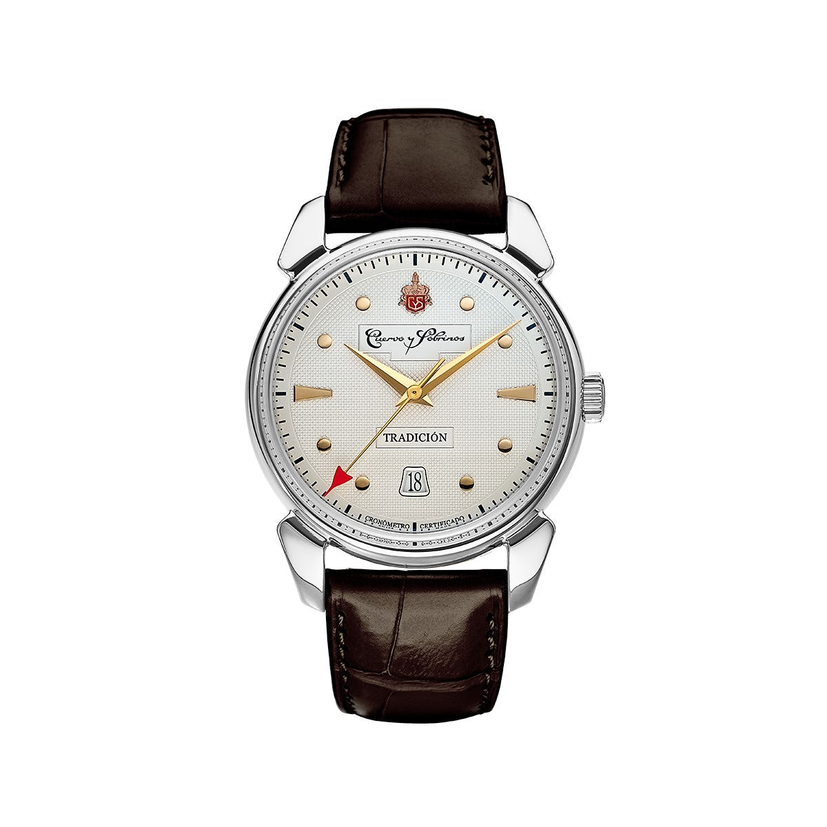 Cuervo y Sobrinos Historiador Tradición esfera color plata 40mm Ed. Limitada