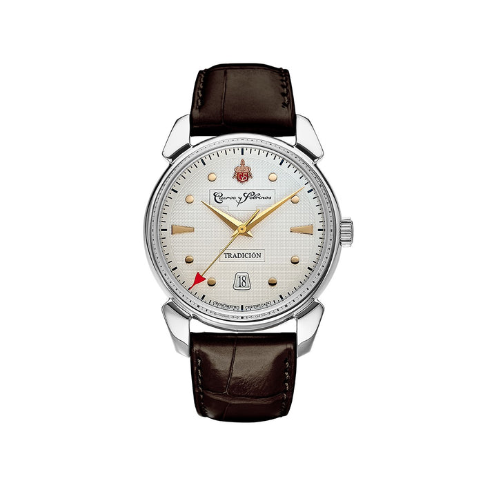 Cuervo y Sobrinos Historiador Tradición esfera color plata 40mm Ed. Limitada