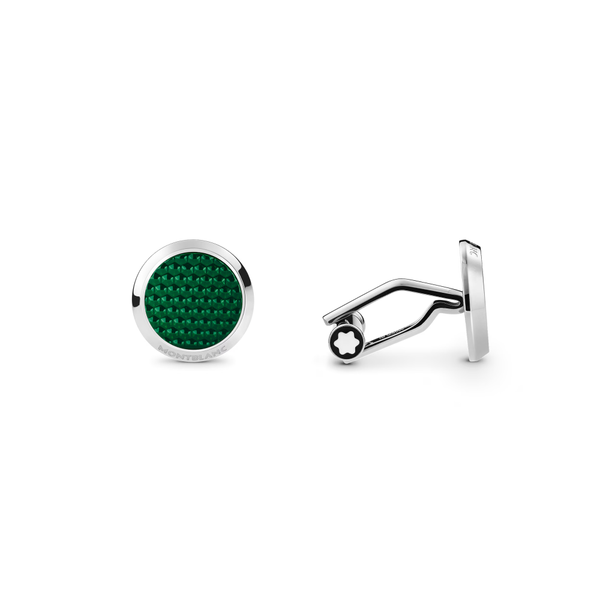 Montblanc Gemelos Meisterstück acero con motivo verde