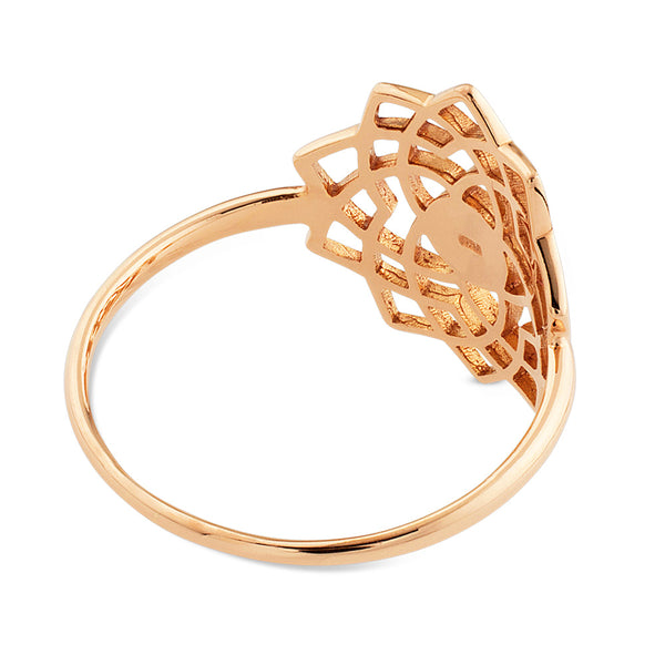 Anillo Sahasrara de oro rosa con diamantes