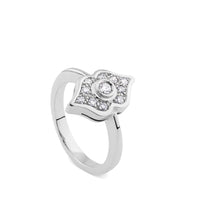 Sortija Al-Ándalus de oro blanco con diamantes talla brillante