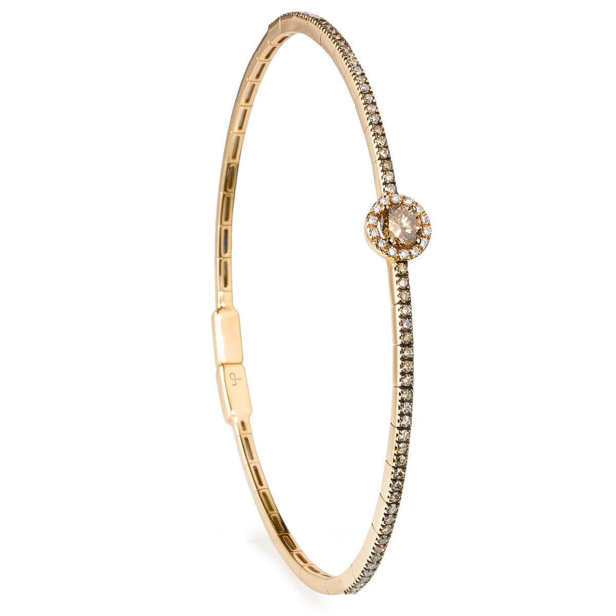 Pulsera_rígida_de_oro_con_brillante_central_Brown_vista_vertical