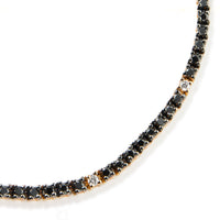 Pulsera Riviere de oro rosa con brillantes blancos y negros