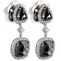Pendientes de oro blanco con diamantes talla brillantes blancos y negros