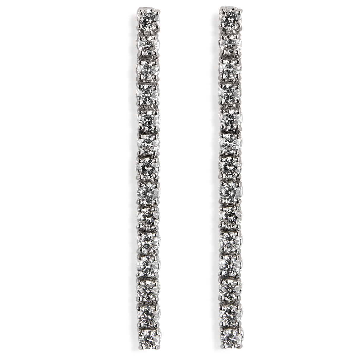 Pendientes Riviere de oro blanco con diamantes talla brillante