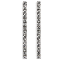 Pendientes Riviere de oro blanco con diamantes talla brillante