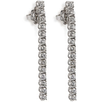 Pendientes Riviere de oro blanco con diamantes talla brillante