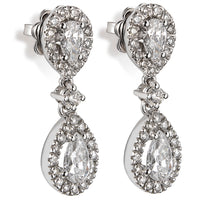 Pendientes de Oro Blanco con diamantes talla brillante y talla pera