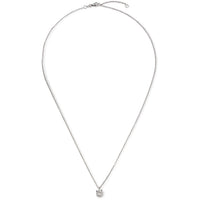 Colgante de oro blanco con diamante talla brillante y orla de diamantes con engaste invisible