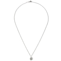 Colgante de oro blanco con diamantes talla brillante, talla pera y orla de diamantes