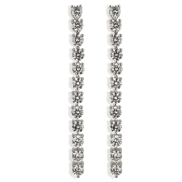 Pendientes Riviere de oro blanco con diamantes talla brillante engastados en garra