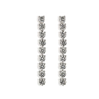 Pendientes Riviere de oro blanco con diamantes talla brillante engastados en garra