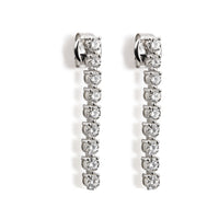 Pendientes Riviere de oro blanco con diamantes talla brillante engastados en garra