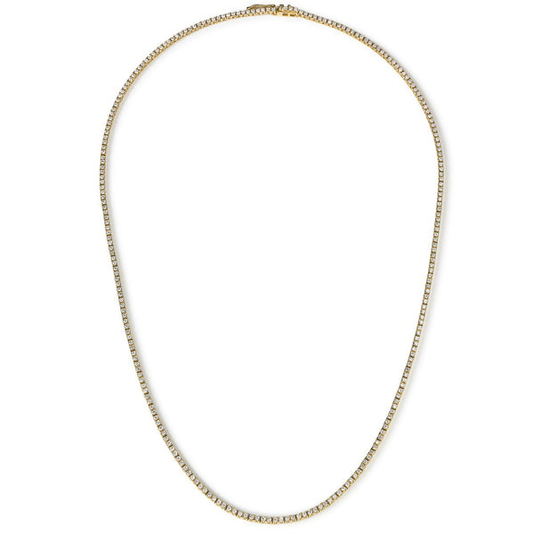 Collar Riviere de oro amarillo con diamantes talla brillante engastados en garra