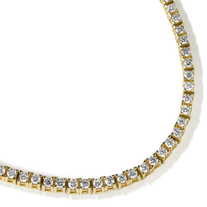 Collar Riviere de oro amarillo con diamantes talla brillante engastados en garra