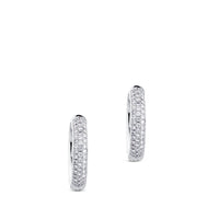 Aros de oro blanco con pavé de diamantes (2 cm)