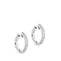 Aros de oro blanco con pavé de diamantes (2 cm)