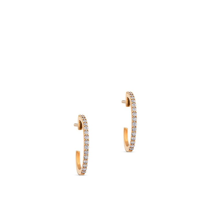 Aros de oro rosa con diamantes