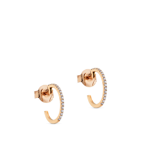 Aros de oro rosa con diamantes