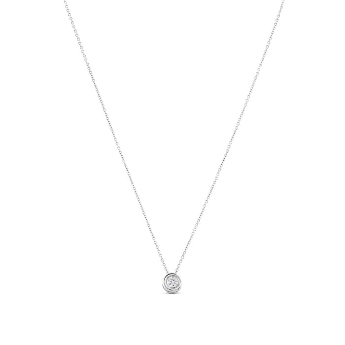 Colgante de oro blanco con chatón de 0,10 quilates