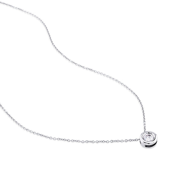 Colgante de oro blanco con chatón de 0,10 quilates