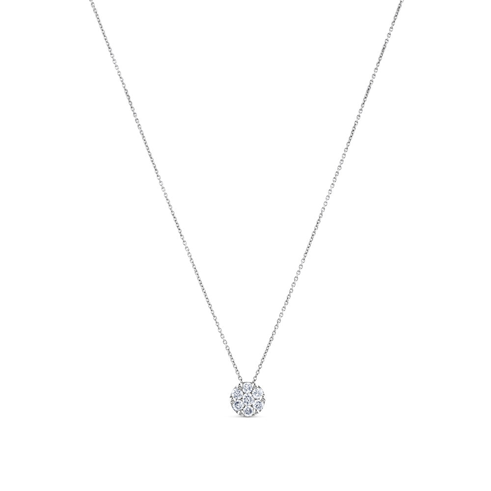 Colgante de oro blanco con círculo de diamantes de 0,26 quilates