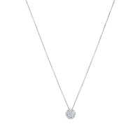 Colgante de oro blanco con círculo de diamantes de 0,26 quilates
