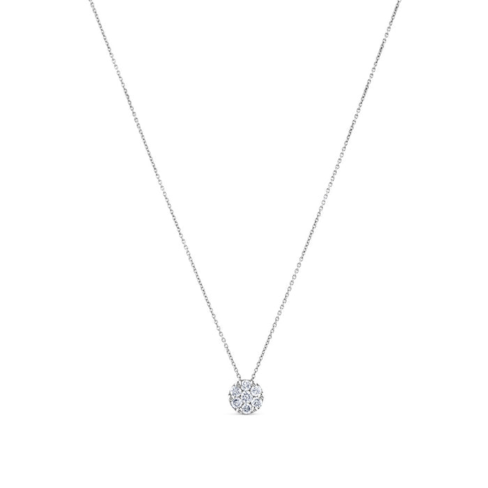 Colgante de oro blanco con círculo de diamantes de 0,26 quilates